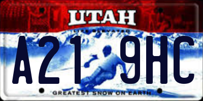 UT license plate A219HC