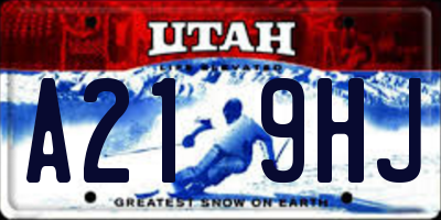 UT license plate A219HJ