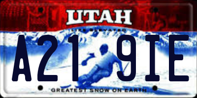 UT license plate A219IE