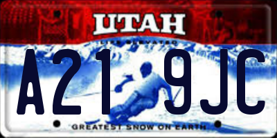 UT license plate A219JC