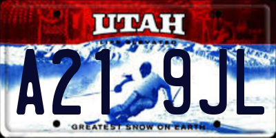 UT license plate A219JL