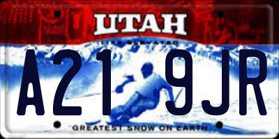 UT license plate A219JR