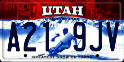 UT license plate A219JV