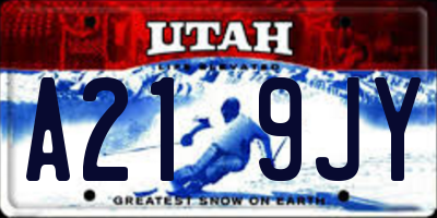 UT license plate A219JY
