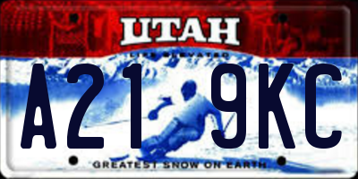 UT license plate A219KC