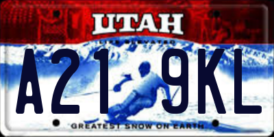 UT license plate A219KL