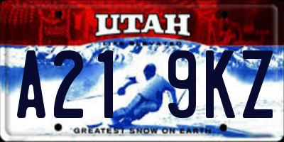 UT license plate A219KZ