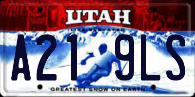 UT license plate A219LS