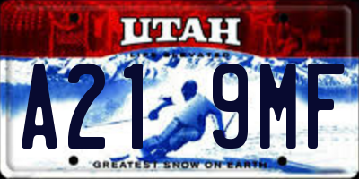 UT license plate A219MF