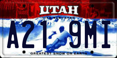 UT license plate A219MI