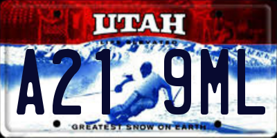 UT license plate A219ML