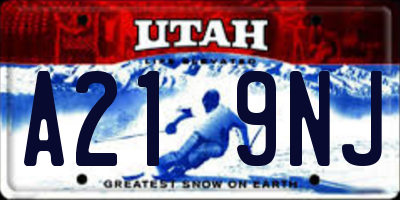 UT license plate A219NJ