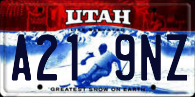 UT license plate A219NZ