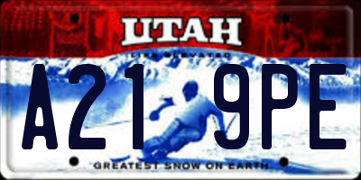 UT license plate A219PE