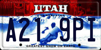 UT license plate A219PI