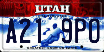 UT license plate A219PO
