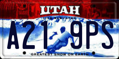 UT license plate A219PS