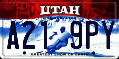 UT license plate A219PY