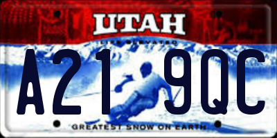 UT license plate A219QC