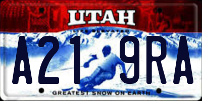 UT license plate A219RA