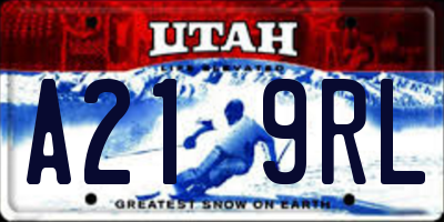 UT license plate A219RL
