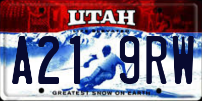UT license plate A219RW