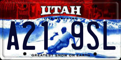 UT license plate A219SL