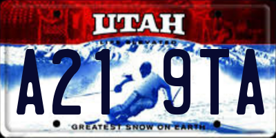 UT license plate A219TA