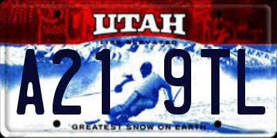 UT license plate A219TL