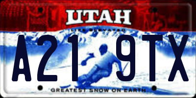 UT license plate A219TX