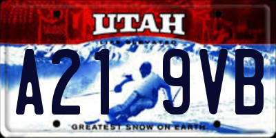 UT license plate A219VB