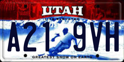 UT license plate A219VH