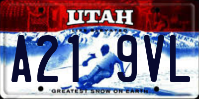 UT license plate A219VL