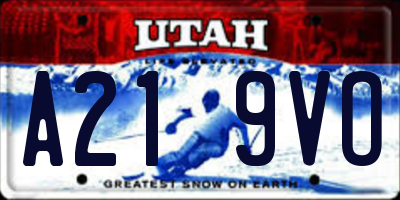 UT license plate A219VO
