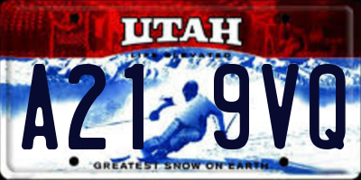 UT license plate A219VQ