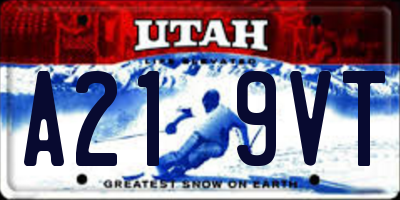 UT license plate A219VT