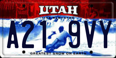 UT license plate A219VY