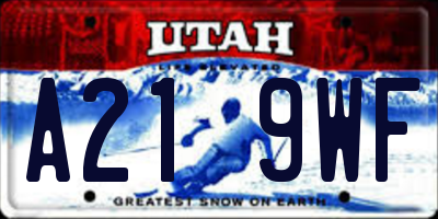 UT license plate A219WF
