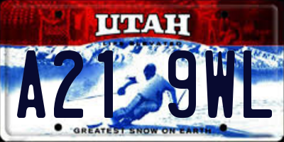 UT license plate A219WL
