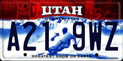 UT license plate A219WZ