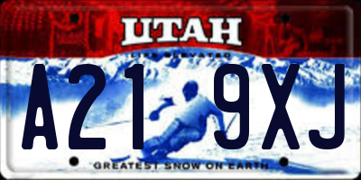 UT license plate A219XJ