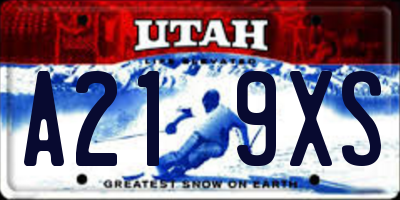 UT license plate A219XS