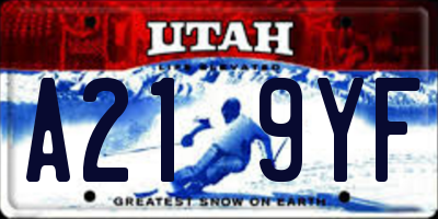 UT license plate A219YF