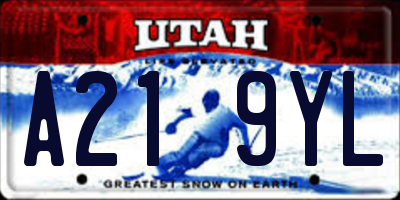 UT license plate A219YL