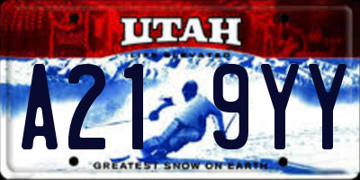 UT license plate A219YY