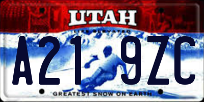 UT license plate A219ZC