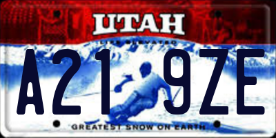 UT license plate A219ZE