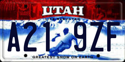 UT license plate A219ZF