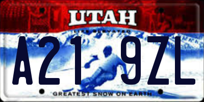 UT license plate A219ZL