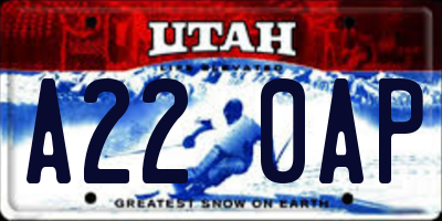 UT license plate A220AP